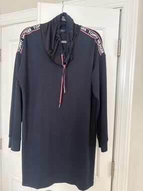 Tommy Hilfiger Navy Sweatshirt Dress with Logo Tape